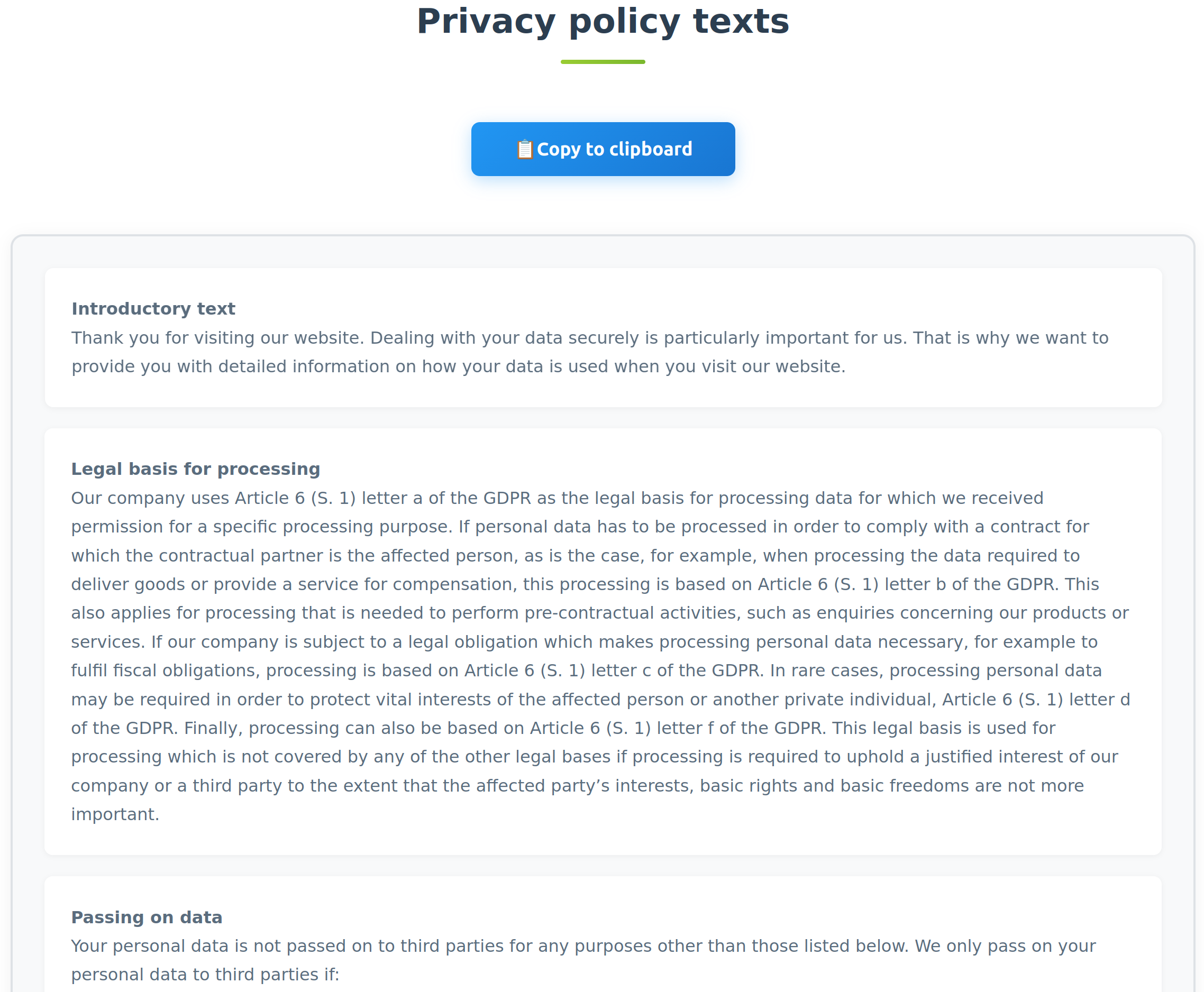 Privacy policy